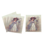 10 labels vintage meisje met herderstaf