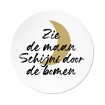 Ronde stickers zie de maan schijnt door de bomen 10 stuks