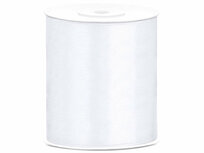 Satijn lint 100 mm Wit