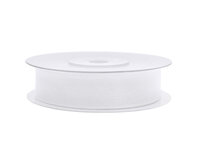 Organza lint 1 cm breed wit 32 meter rol