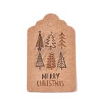 Kerst label kraft 3 x 5 cm schulpjes kerstboom merry christmas 10 stuks