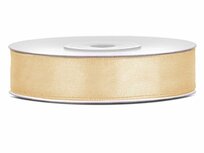 Dubbelzijdig satijn lint 1 cm breed donker ivoor