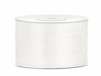 Dubbelzijdig satijn lint 38 mm ivoor