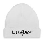 Babymutsje met naam wit