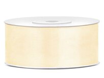 Dubbelzijdig satijn lint 25 mm donker ivoor