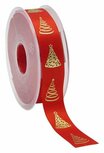 Satijn lint kerstboom rood 23 mm breed 