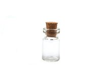 Glazen ieniemini flesje met kurk 1.8 cm
