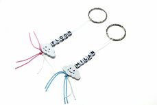 Gelukspoppetjes sleutelhanger wolkje met naam
