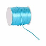 Satijn koord 2 mm aqua rol 100 meter