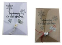 Kaart I&#039;m dreaming of a white christmas met gelukspoppetje