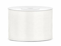 Satijn lint 50 mm ivoor 6 meter