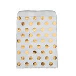 Papieren zakjes 13 x 18 cm wit met metallic gouden stippen 10 stuks