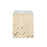 Papieren zakjes 10 x 15 cm wit met metallic gouden strepen 10 stuks