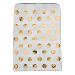 Papieren zakjes 16 x 24 cm wit met metallic gouden stippen 10 stuks