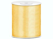 Satijn lint 100 mm licht goud