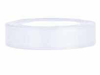 Satijn lint 1 cm breed wit 100 meter rol