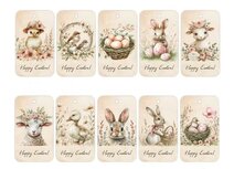 Label 7 x 4 cm babydieren mix 10 stuk