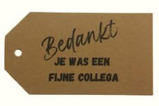 Label kraft bedankt je was een fijne collega