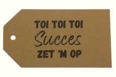 Label kraft toi toi toi succes zet 'm op