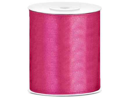 5 meter satijn lint 100 mm fuchsia