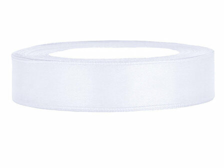 Satijn lint 1.5 cm breed wit