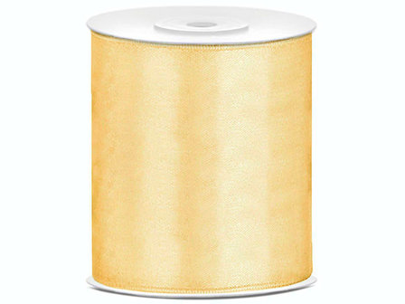 Satijn lint 100 mm goud