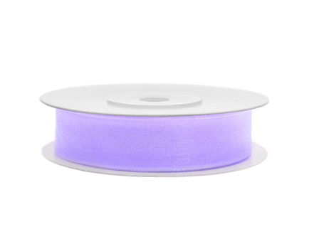 Organza lint 1 cm breed lavendel 32 meter rol