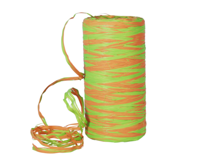 Raffia groen oranje