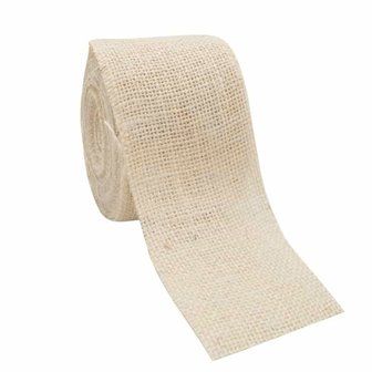 Jute lint naturel 7 cm breed 8 meter rol extra kwaliteit