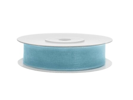 Organza lint 1 cm breed licht blauw 32 meter rol