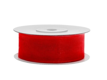 Organza lint 25 mm rood