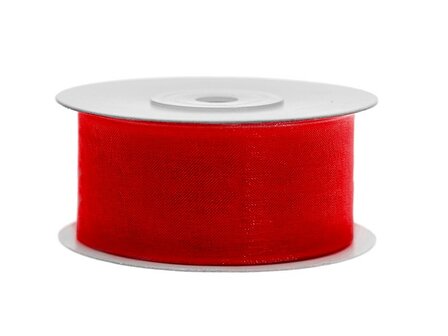 Organza lint 38 mm rood 