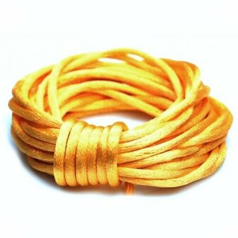 Satijn koord 2 mm oranje goud