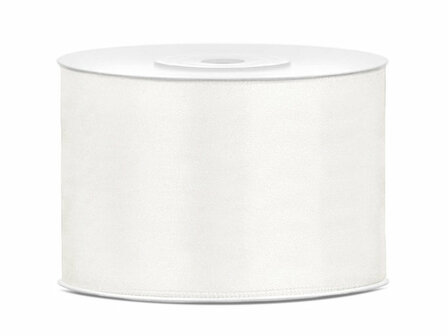 Satijn lint 50 mm ivoor 6 meter