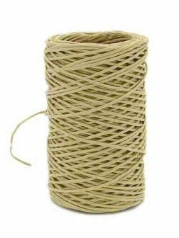 Papierdraad beige 2 mm dik op rol