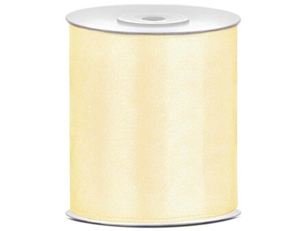 Satijn lint 100 mm donker ivoor