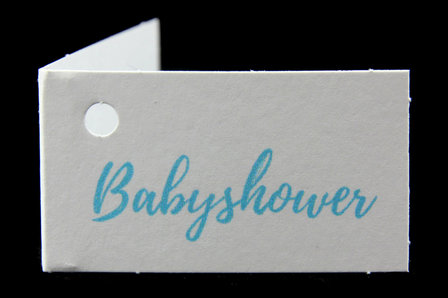 Naamkaartjes babyshower blauw