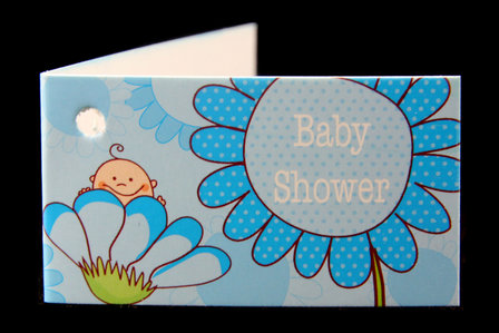 aartjes babyshower baby in bloem blauw