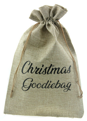 Jute zakje 20 x 30 cm Christmas goodiebag zwart