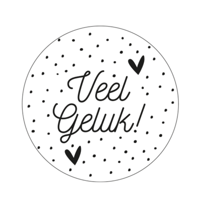 Ronde stickers veel geluk 10 stuks