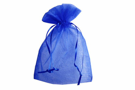 Organza zakjes blauw 9 x 12 cm