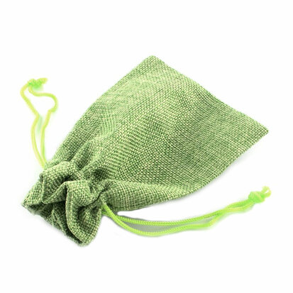 Jute zakje lime groen 7 x 9 cm