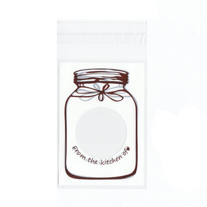 Cellofaan zakjes 7 x 13 cm potje wit from the kitchen of love 10 stuks