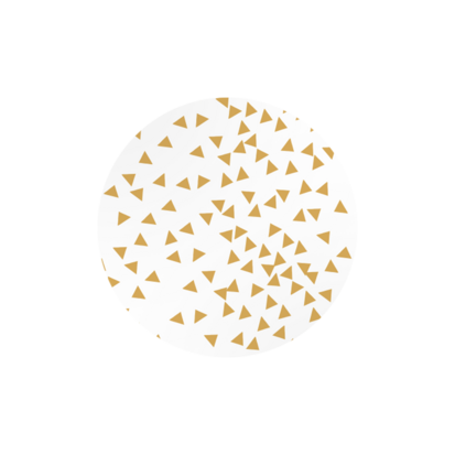 Ronde stickers wit met gouden driehoekjes 10 stuks