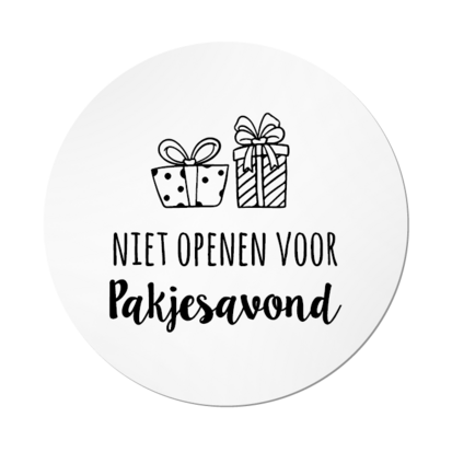 Ronde stickers niet openen voor pakjesavond 10 stuks