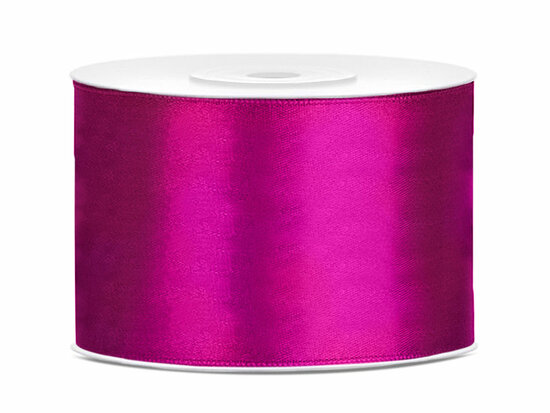 Satijn lint 50 mm donker fuchsia