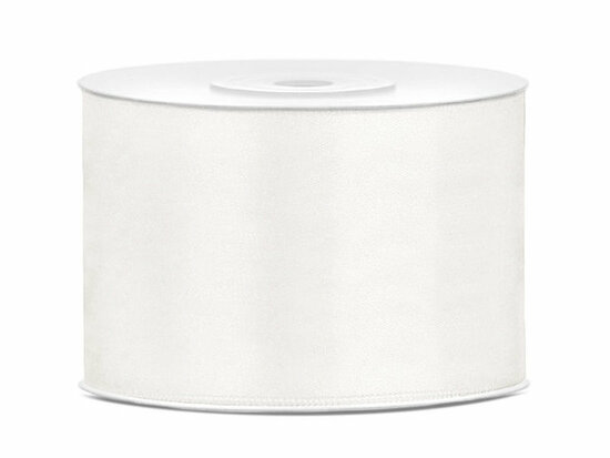 Satijn lint 50 mm ivoor