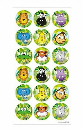 Traktatie stickers wilde dieren