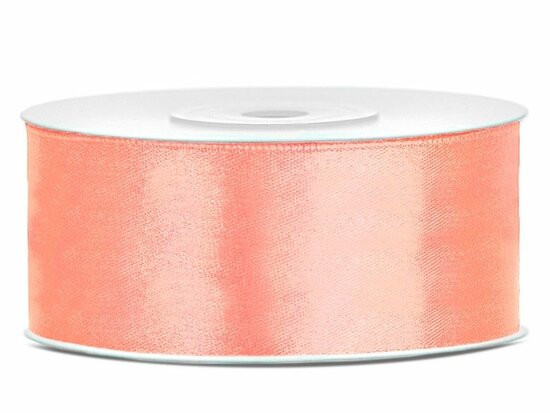 Satijn lint 25 mm zalmroze