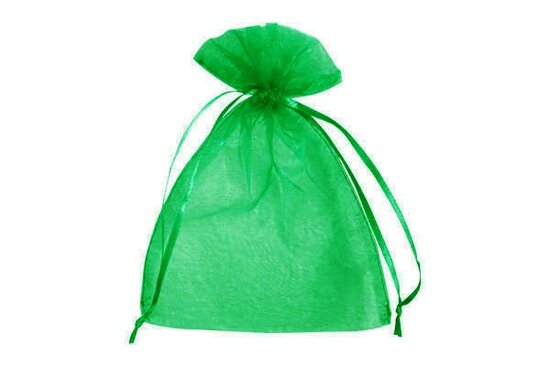 Organza zakje 7,5 x 10 cm groen